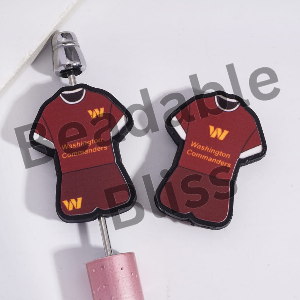 Silicone Focal Beads Washington Football Set Jersey
