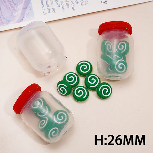 Cute Mini Green Candy Inside Bottle Soft Silicone Shaker Beads