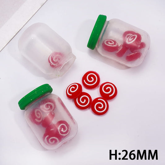 Mini Red Candy Inside Bottle Soft Silicone Shaker Beads
