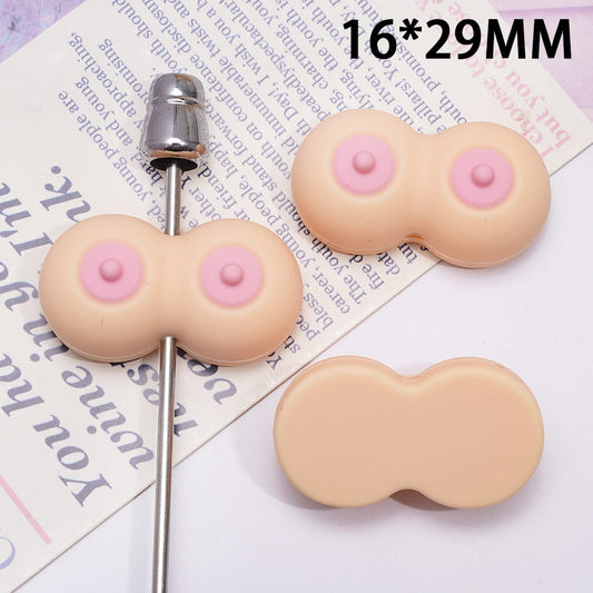3D Body Parts Chest Exclusive Theme Silicone Focal Beads