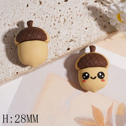 3D Sweet Smiley Pine Cone Silicone Focal Beads, Height 28MM