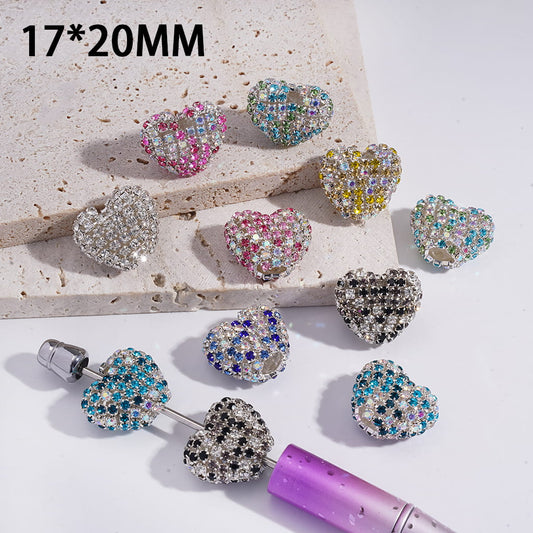 Bling Bling Rhinestone Chains Heart Shape Acrylic Beads 17*20MM Random Mix