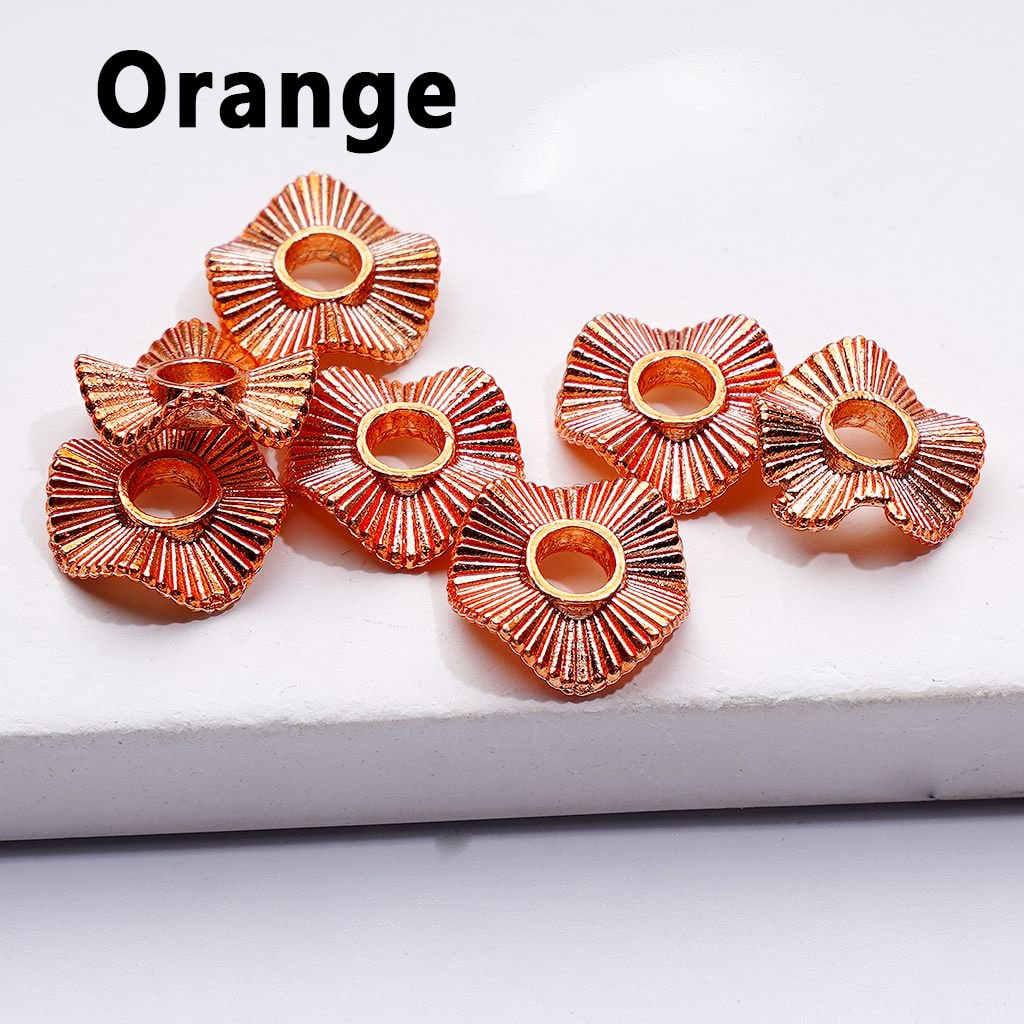 Mini Cute Multi-Color Wave Shape Metal Spacer with Stripes, 10MM