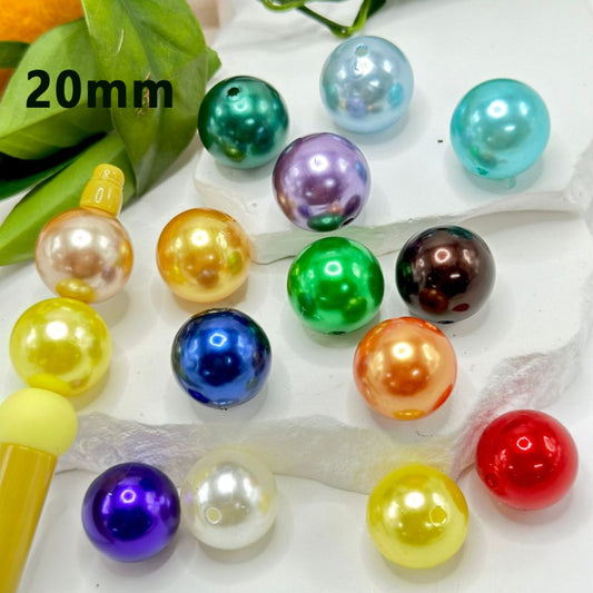 Colorful Round Bling Bling Glossy Shiny Acrylic Beads, 20MM, Please Read the Description