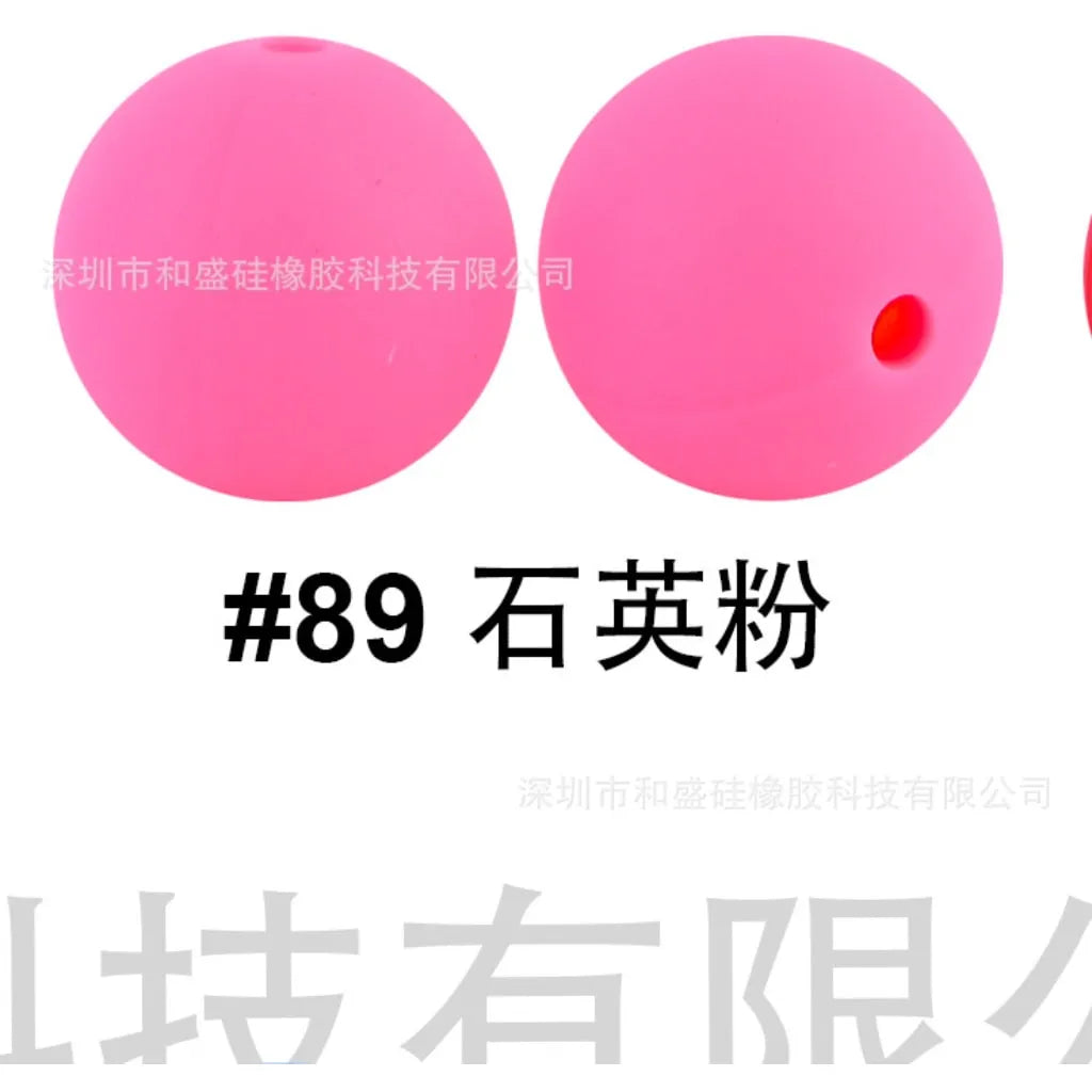Solid Colored Silicone Beads 15 mm