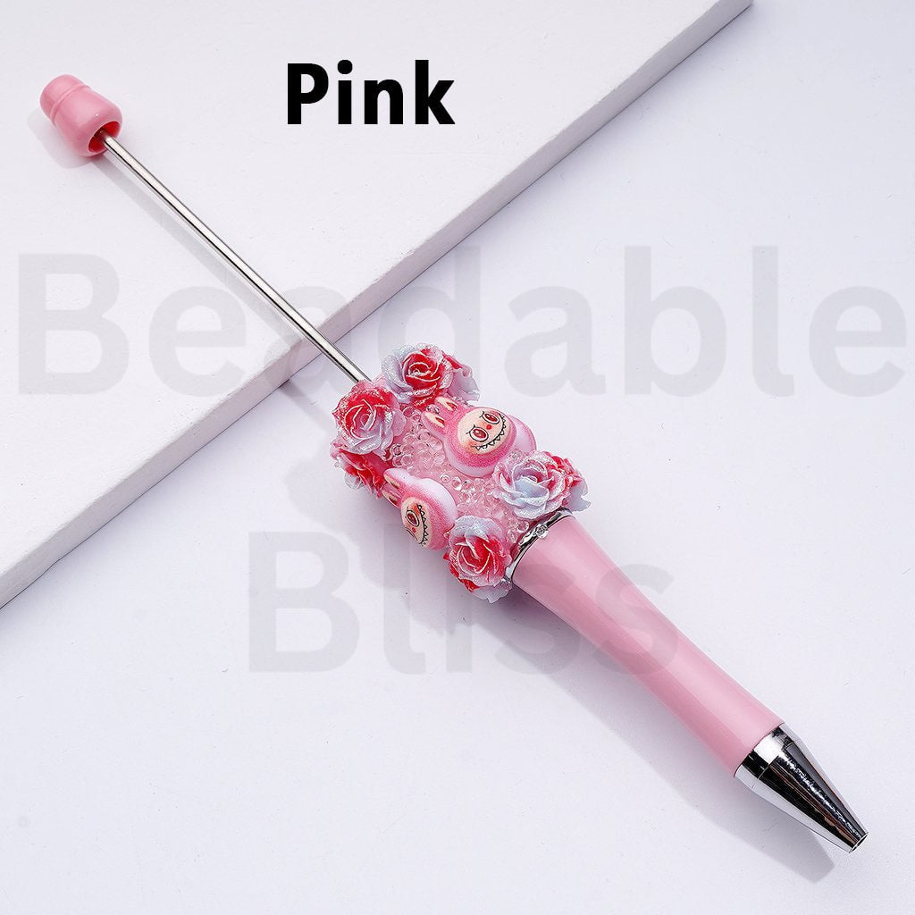 Luminous Glitter Flower Tiny Goblin Monster Doll Character Head Clear Sugar Beadable Pens