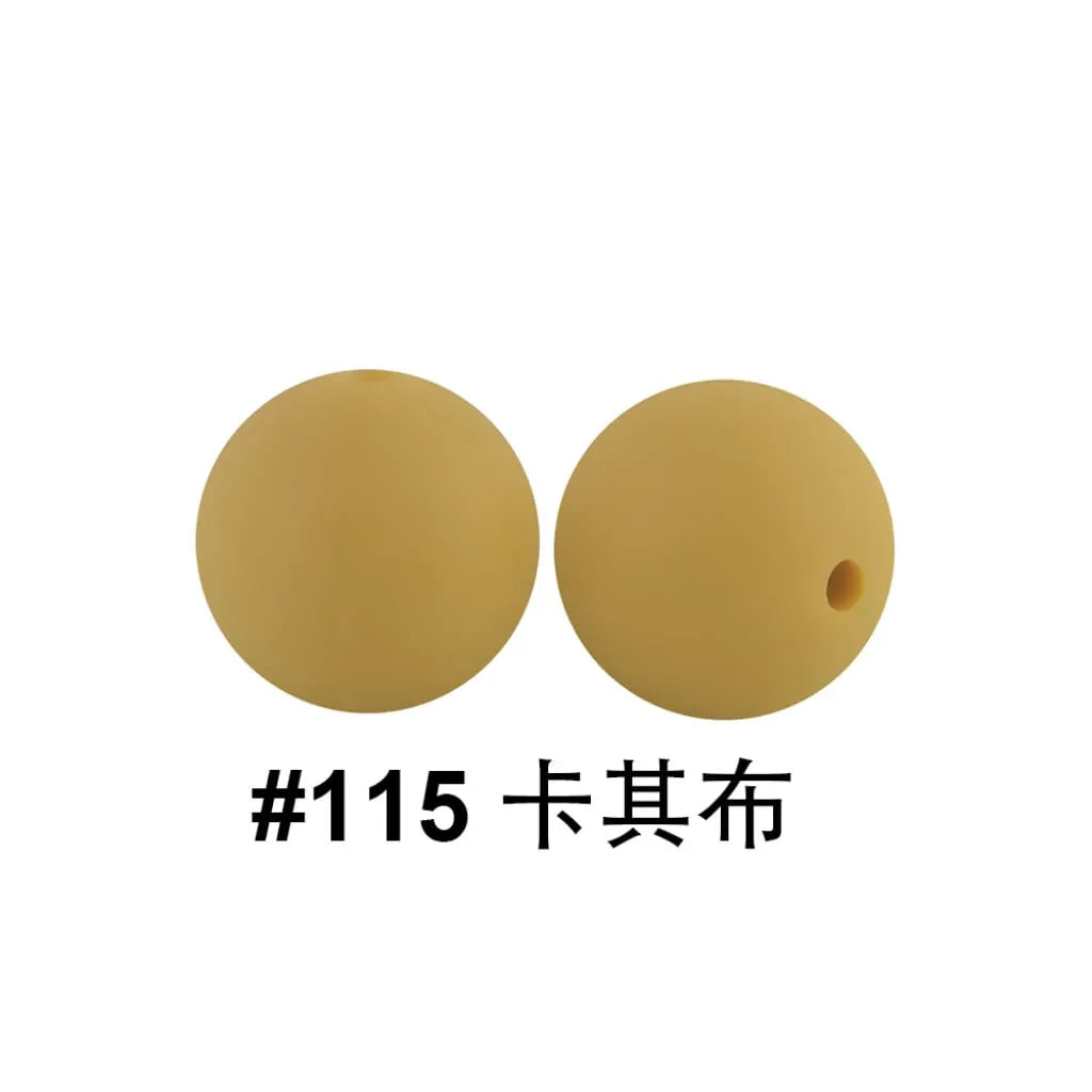 Silicone Beads, Solid Colors, 15 mm