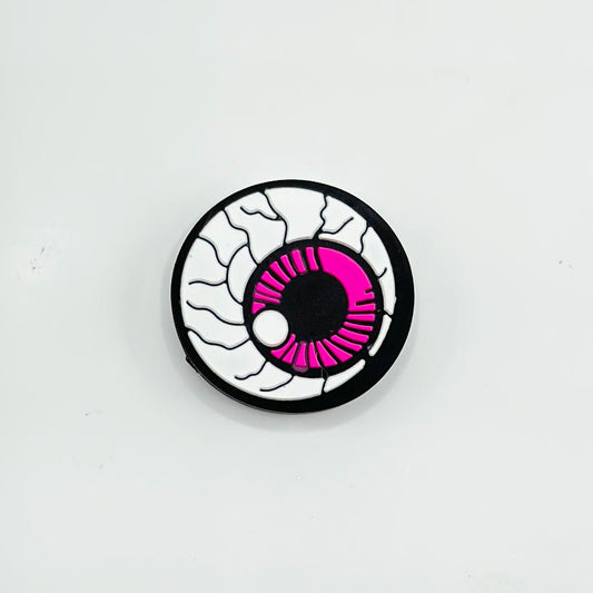 Pink Black White Eye Cracked Silicone Focal Beads