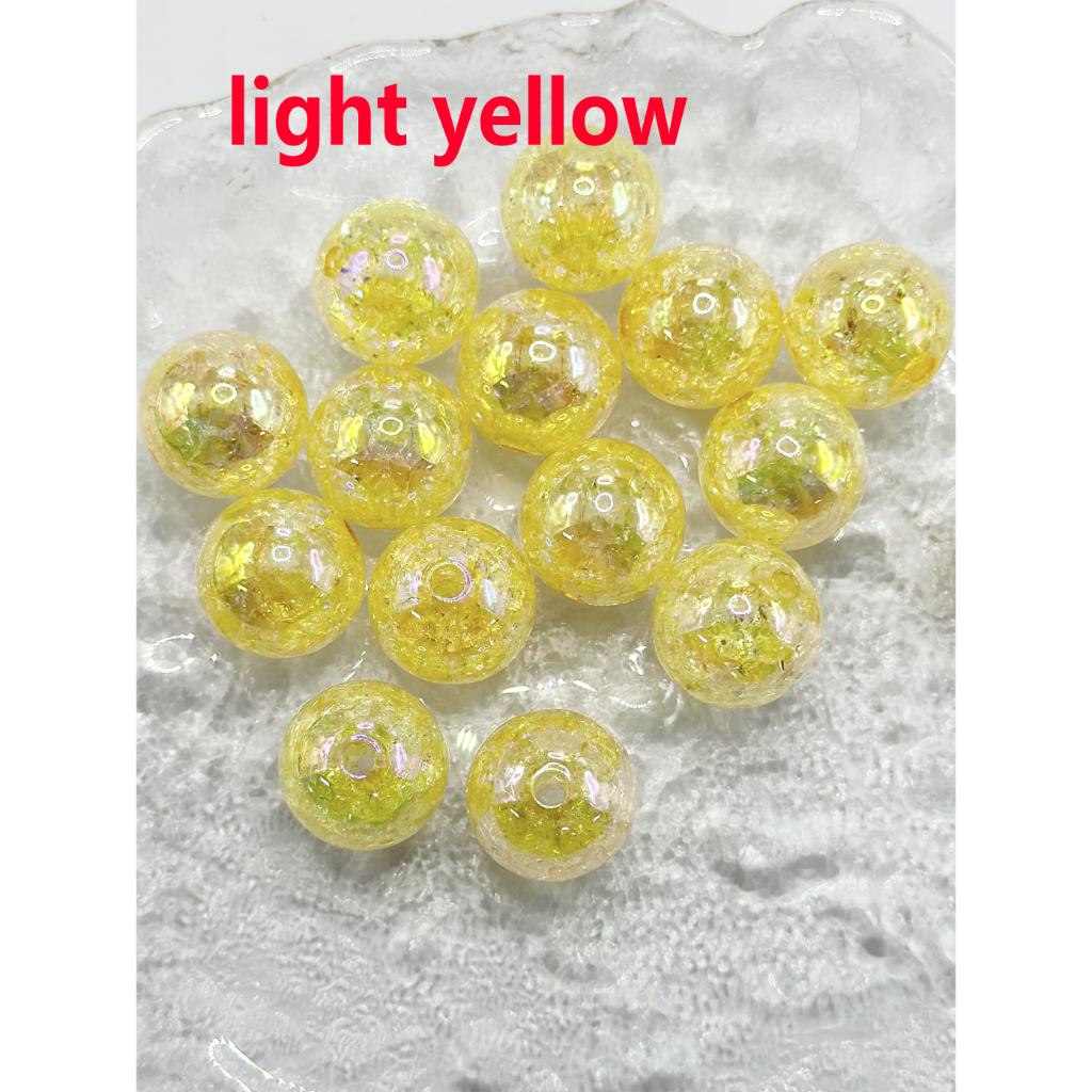 UV Finish Various Colors Crackle Acrylic Beads 16 mm