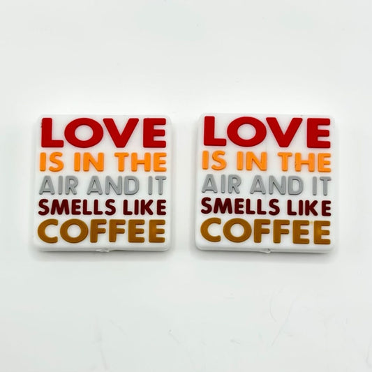 Love is in the Air and It Smells Like Coffee Valentines Cute Silicone Focal Beads
