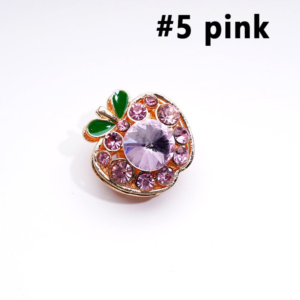 Exquisite Gold Alloy Fancy Apple with Colorful Rhinestones Beads, Around 25*25MM