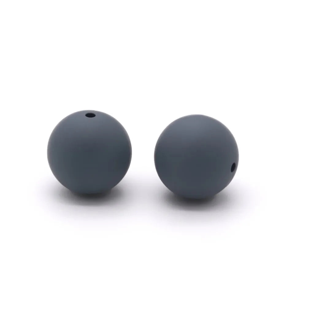 Solid Colored Silicone Beads 15 mm