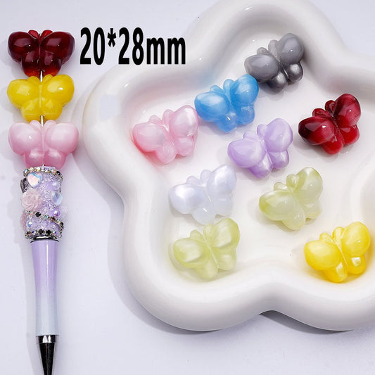 Butterfly Acrylic Beads – 20x28MM Cat Eye Style in Cute Random Mix