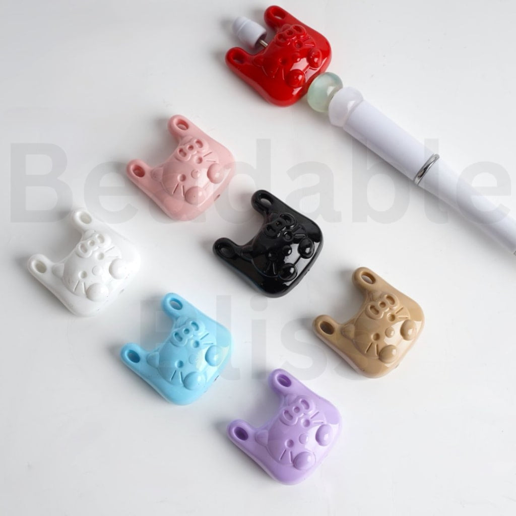Cute Vivid Adorable Character Cat Handbag Acrylic Beads, Around 28*29MM, Random Mix