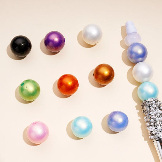Colorful Round Shiny Glossy Acrylic Beads, 16MM, Random Mix