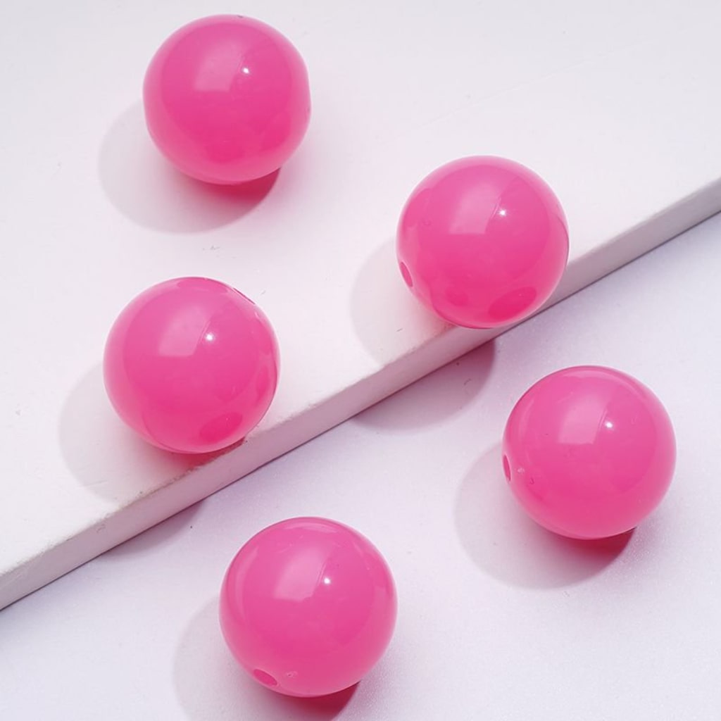 Candy Color Glossy Jelly Round Acrylic Beads, 16MM