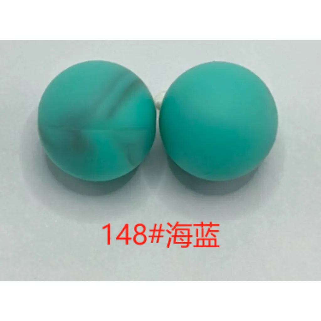 Silicone Beads, Solid Colors, 15 mm