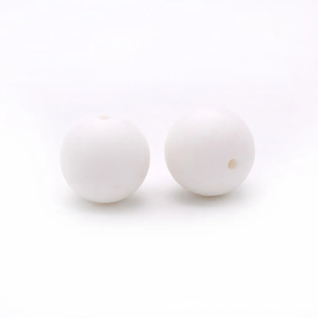 Solid Colored Silicone Beads 15 mm