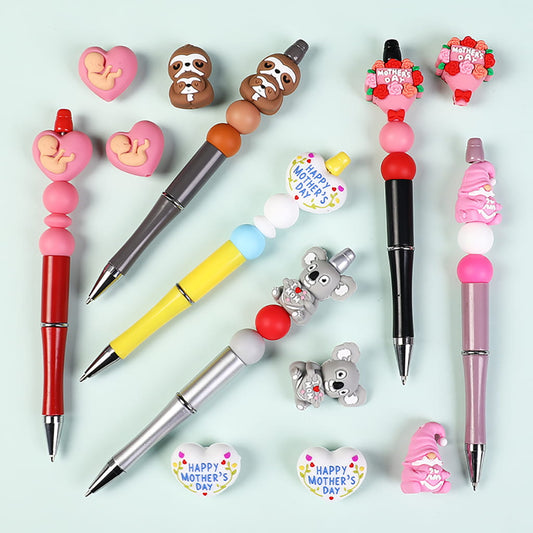3D Hearts, Animals Gnome and Flowers Mother’s Day Silicone Focal Beads Random Mix