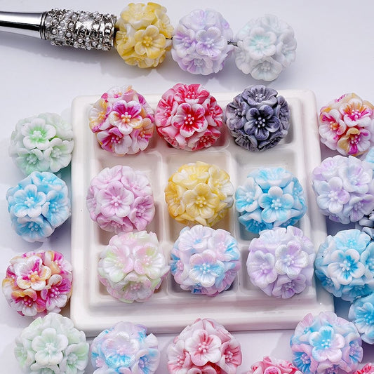 Soft Flower Clay Beads in Multi-Color 24MM Random Mix for Crafts & Jewelry