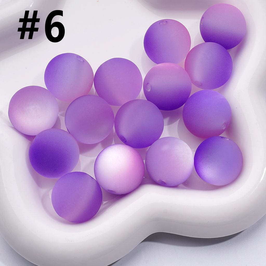 Oversized Frosted Matte Cat Eye Beads – Dual-Color Acrylic, 20MM