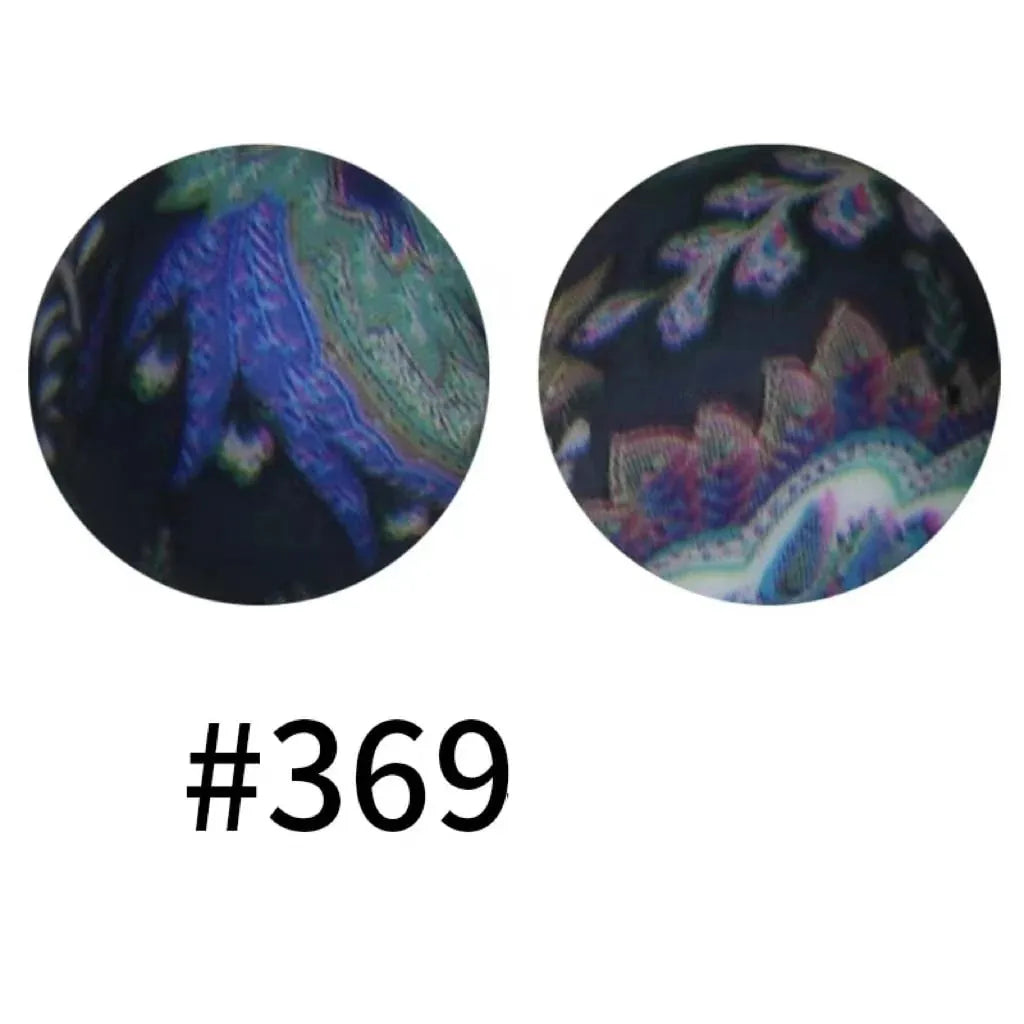 Round Printed Silicone Beads 15 mm