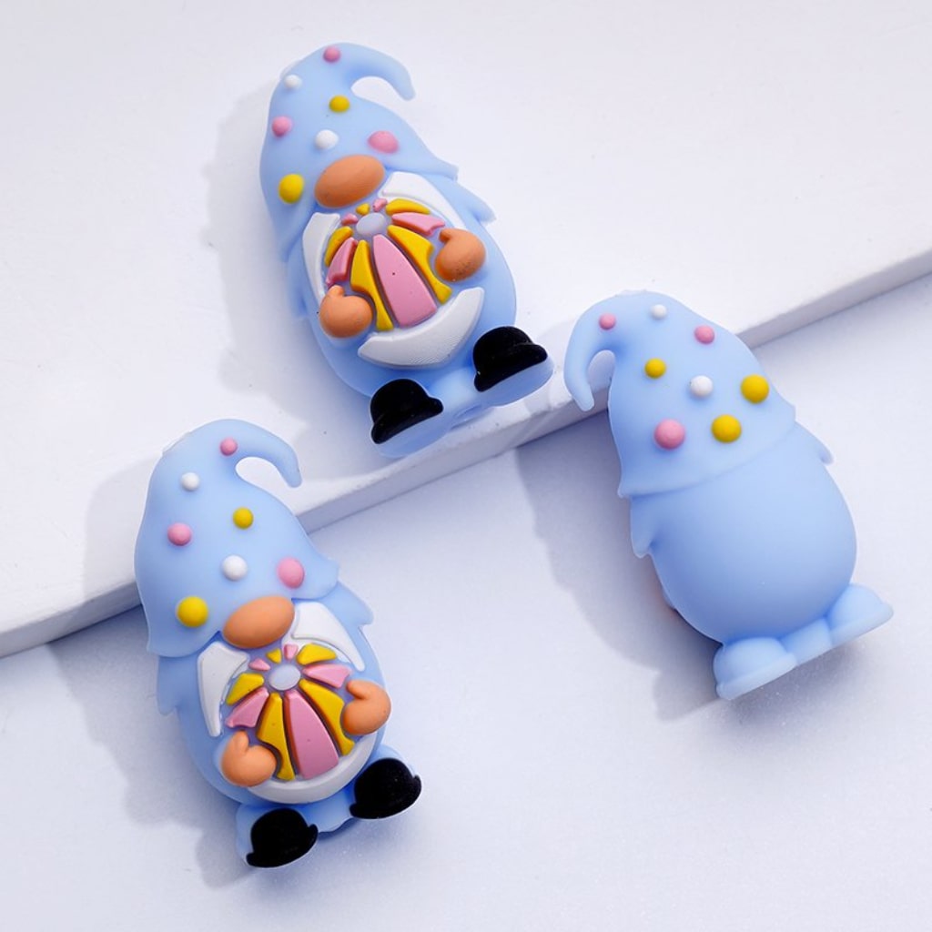 3D Holds Shell Ball Flamingo Cute Gnome Silicone Focal Beads