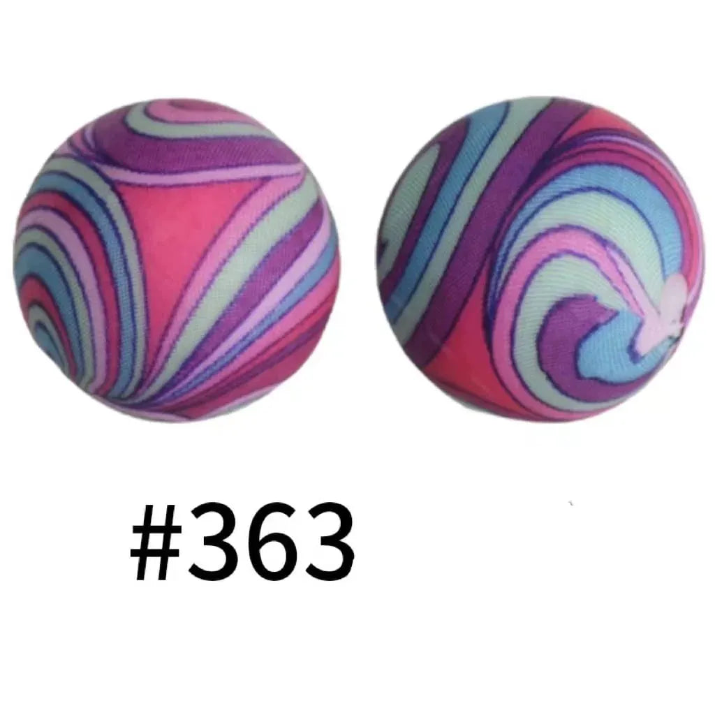 Round Printed Silicone Beads 15 mm