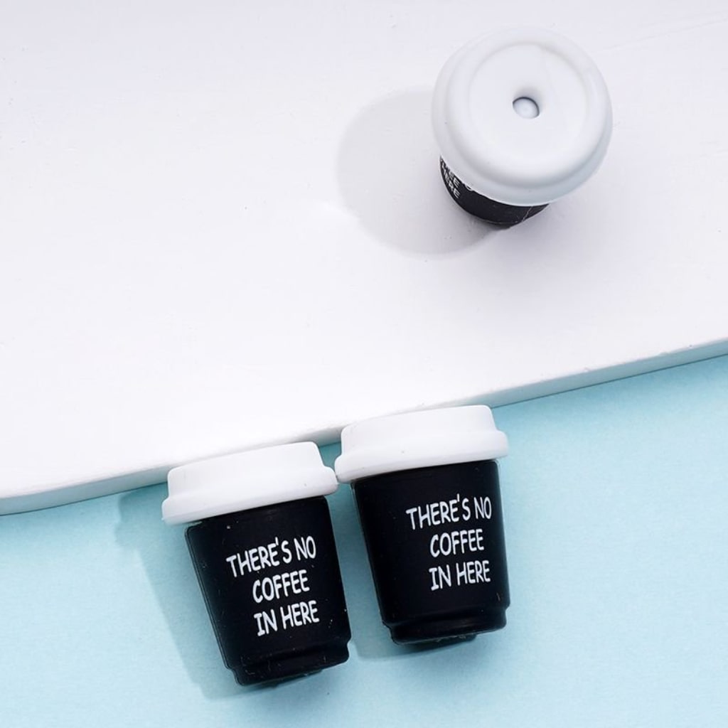 There's No Coffee In Here 3D Cute Coffee Cup Bottle Silicone Focal Beads