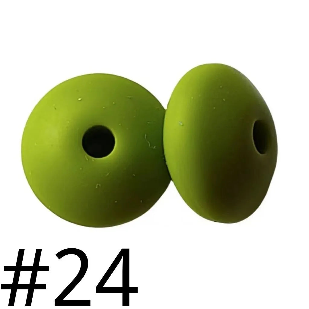 Lentil Silicone Beads Spacers Saucers 12mm