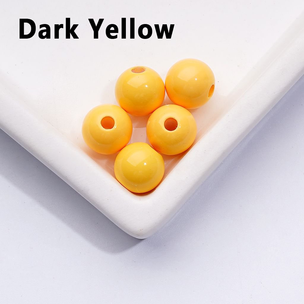 Vibrant Mini Round Acrylic Beads – Multi-Color Baking Stoving Varnish, 7MM