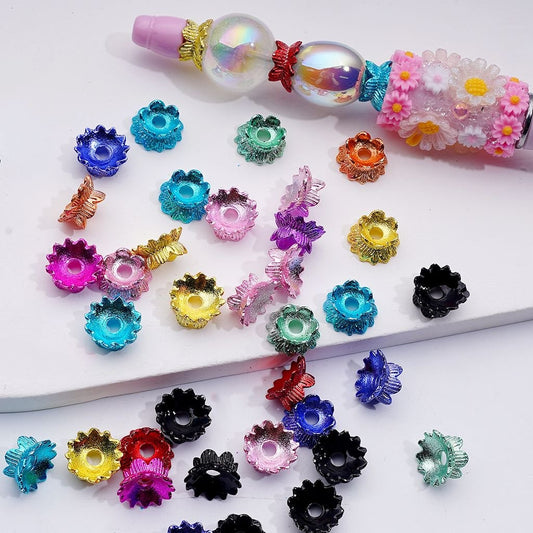 Whimsical Mini Flower Spacers 8–10MM Multi-Color Alloy Beads in Assorted Set