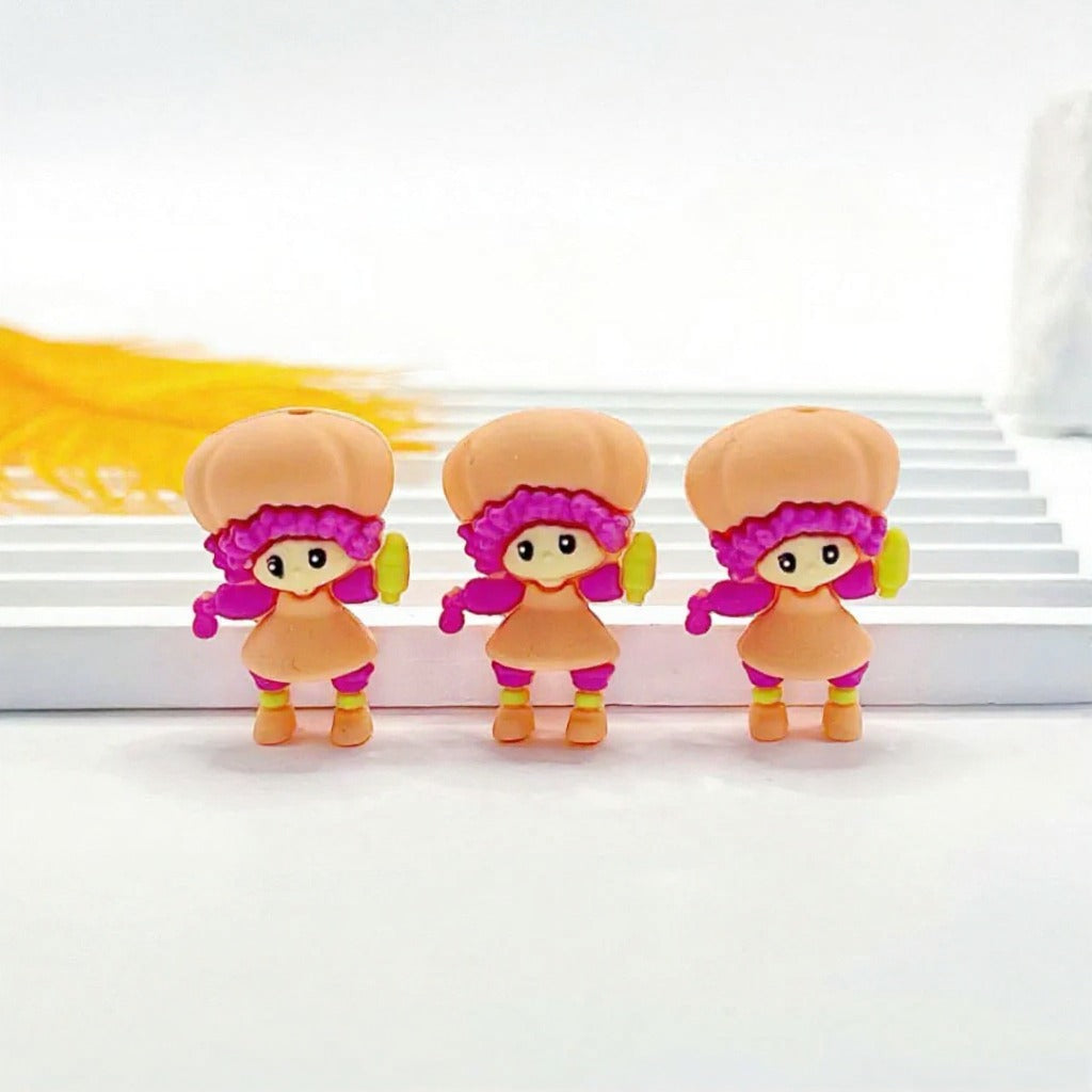 3D Cute Strawberry Shortcak Mini Cartoon Silicone Focal Beads