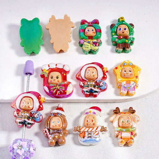 Cute Twinkl Twinkl  Be a Little Star Star Figure in Christmas Costume with UV Coating, Random Mix Acrylic Beads