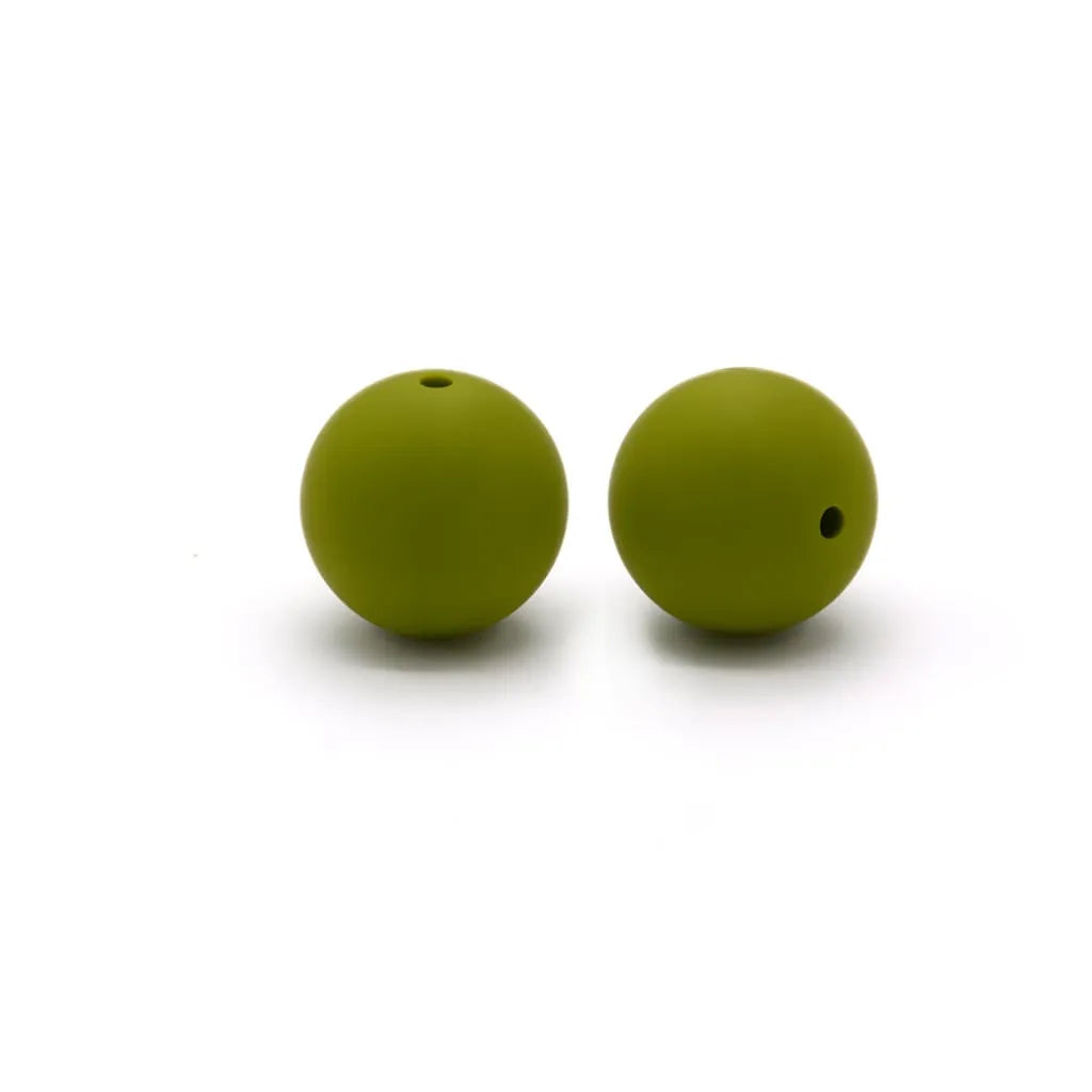 Solid Colored Silicone Beads 15 mm