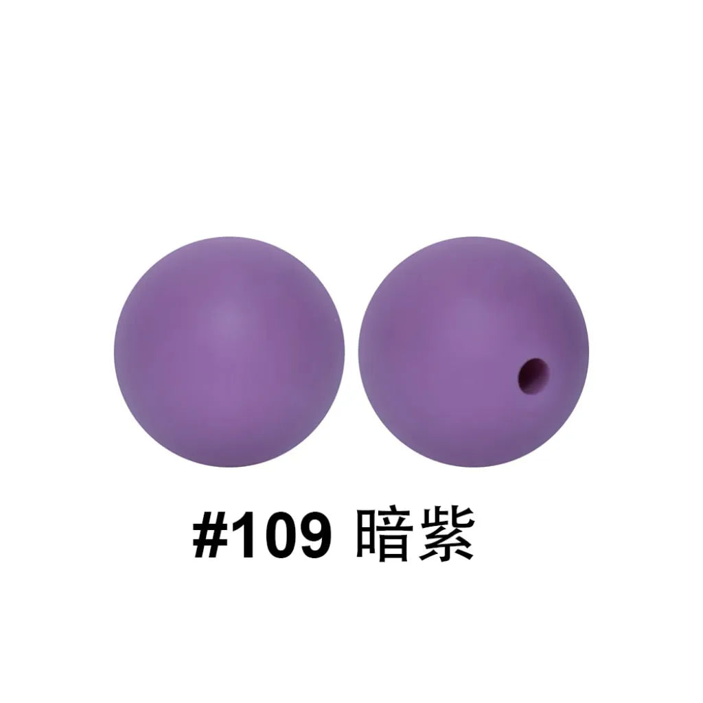 Silicone Beads, Solid Colors, 15 mm