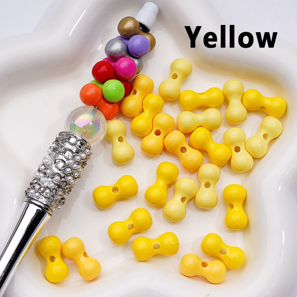 Mini Bone-Shaped Acrylic Beads Assorted Colors, 8*16MM