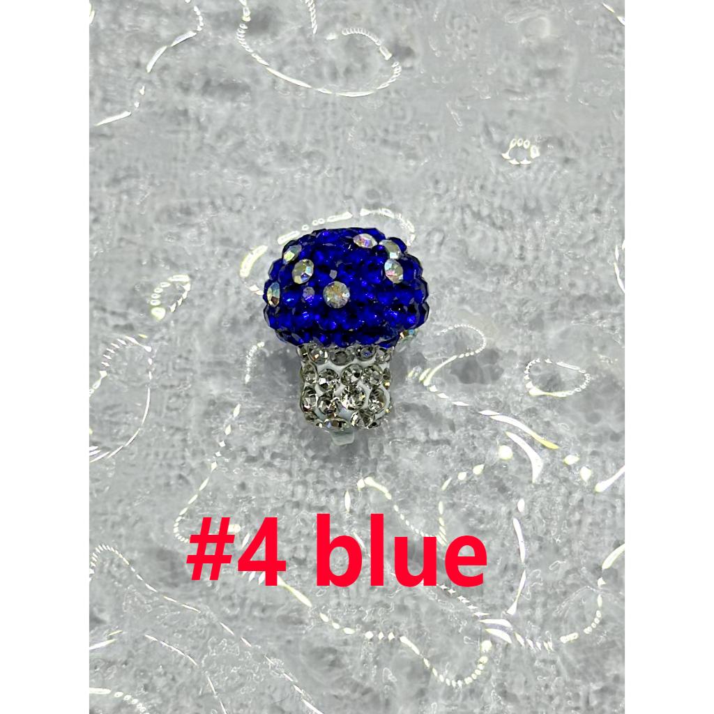 Mushroom Clear Rhinestone Colorful Clay Beads, Random Mix, 18MM