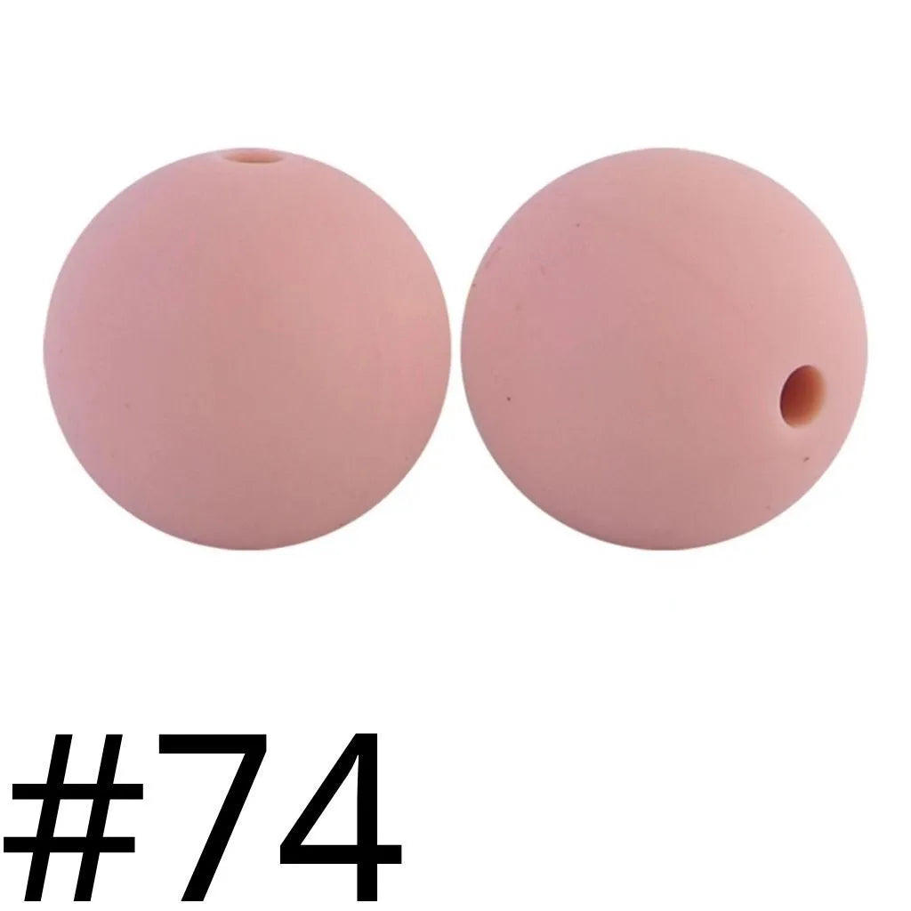 Silicone Beads, Solid Colors, 15 mm
