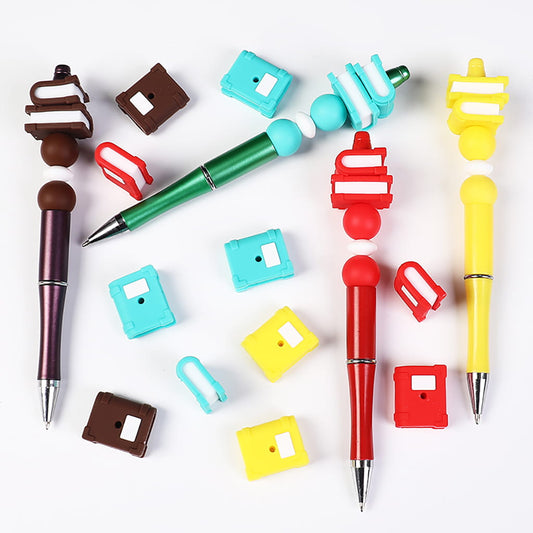 3D Mini Book Shape Various Colors Silicone Focal Beads