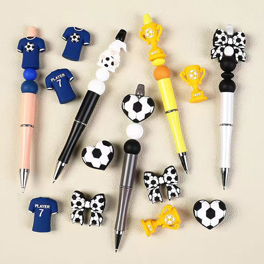 3D Football Soccer Ball Sports Theme Silicone Focal Beads