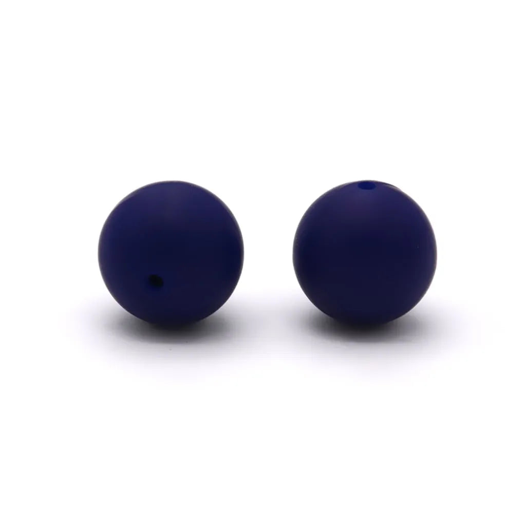 Solid Colored Silicone Beads 15 mm