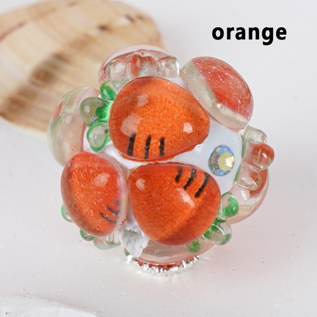 Cute Vivid AB Rhinestones Fruits Pineapples Strawberries Peaches Carrots Watermelons Cherries White Round Clay Beads, Around 16MM