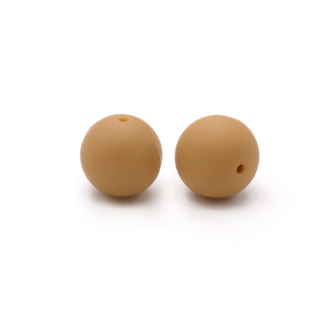 Solid Colored Silicone Beads 15 mm