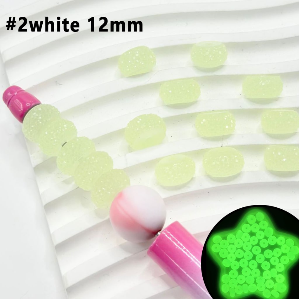 Wheel Luminous Colorful Acrylic Beads with Sugar Spacer Texture on Side, 12mm