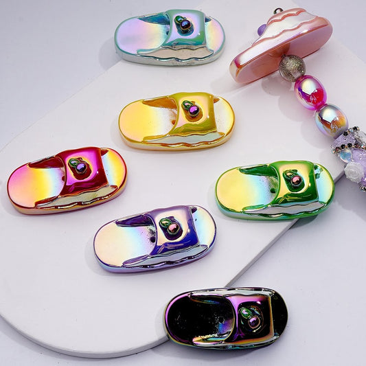 Large Vivid Slippers Acrylic Beads with UV Coating Size 50*24*21MM Random Assortment