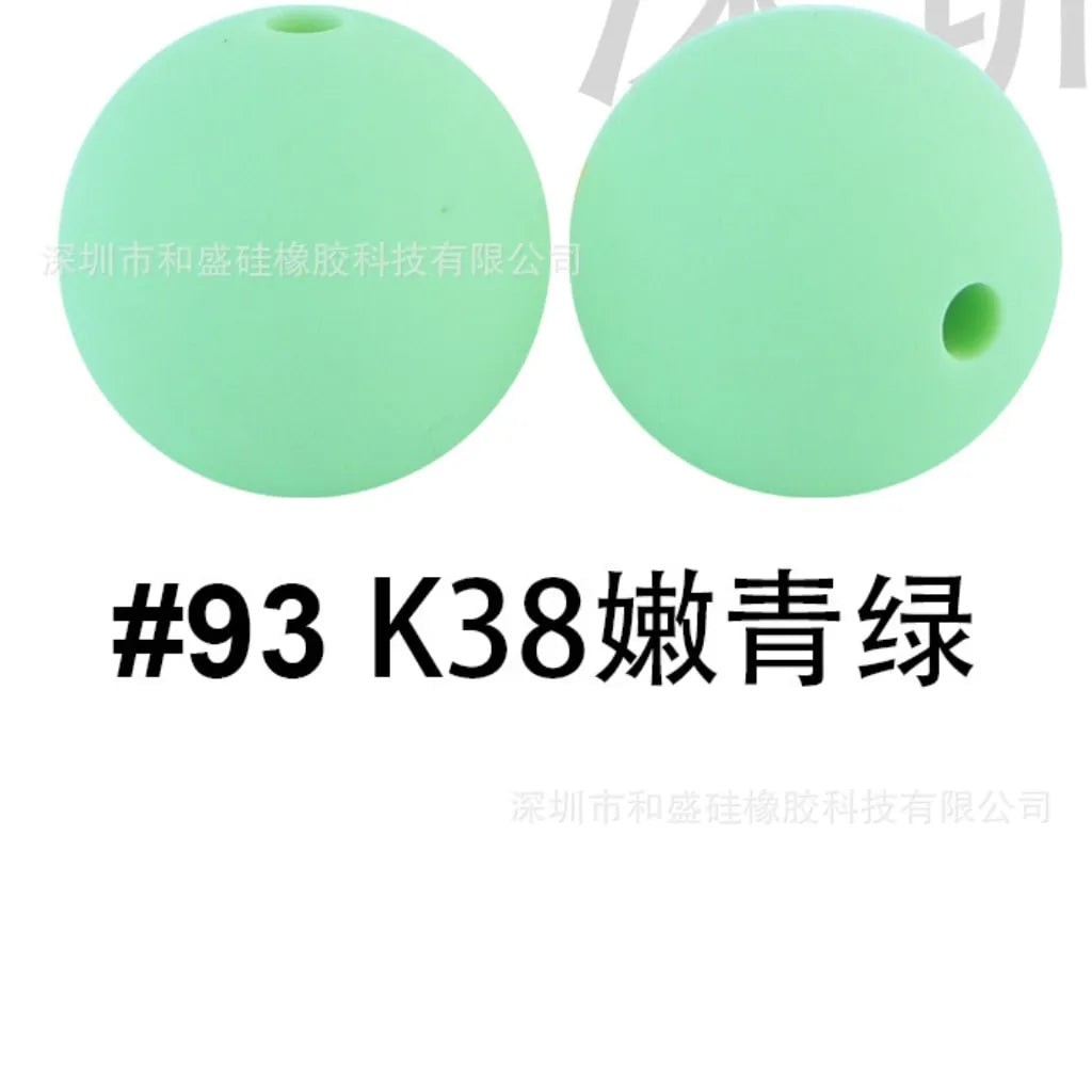 Solid Colored Silicone Beads 15 mm