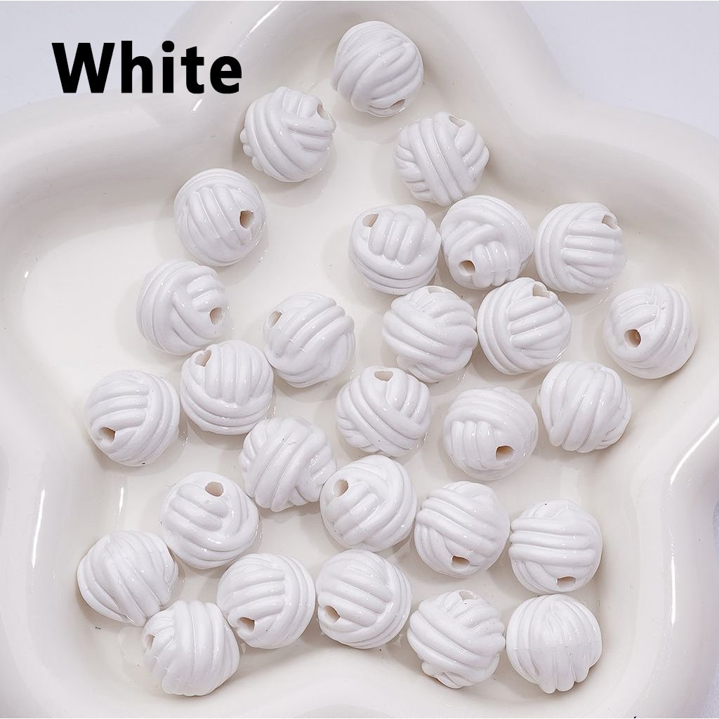 Adorable Multi-Color Yarn Ball Acrylic Beads – 16MM Craft Supplies