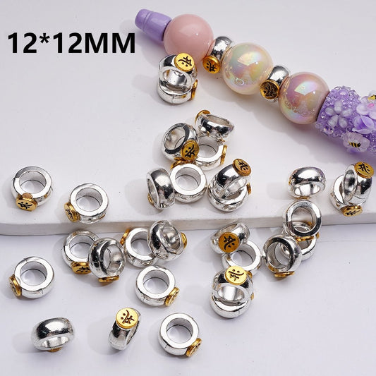Jewelry Accessories Silver Alloy Ring 12MM with Large Hole Spacer Beads