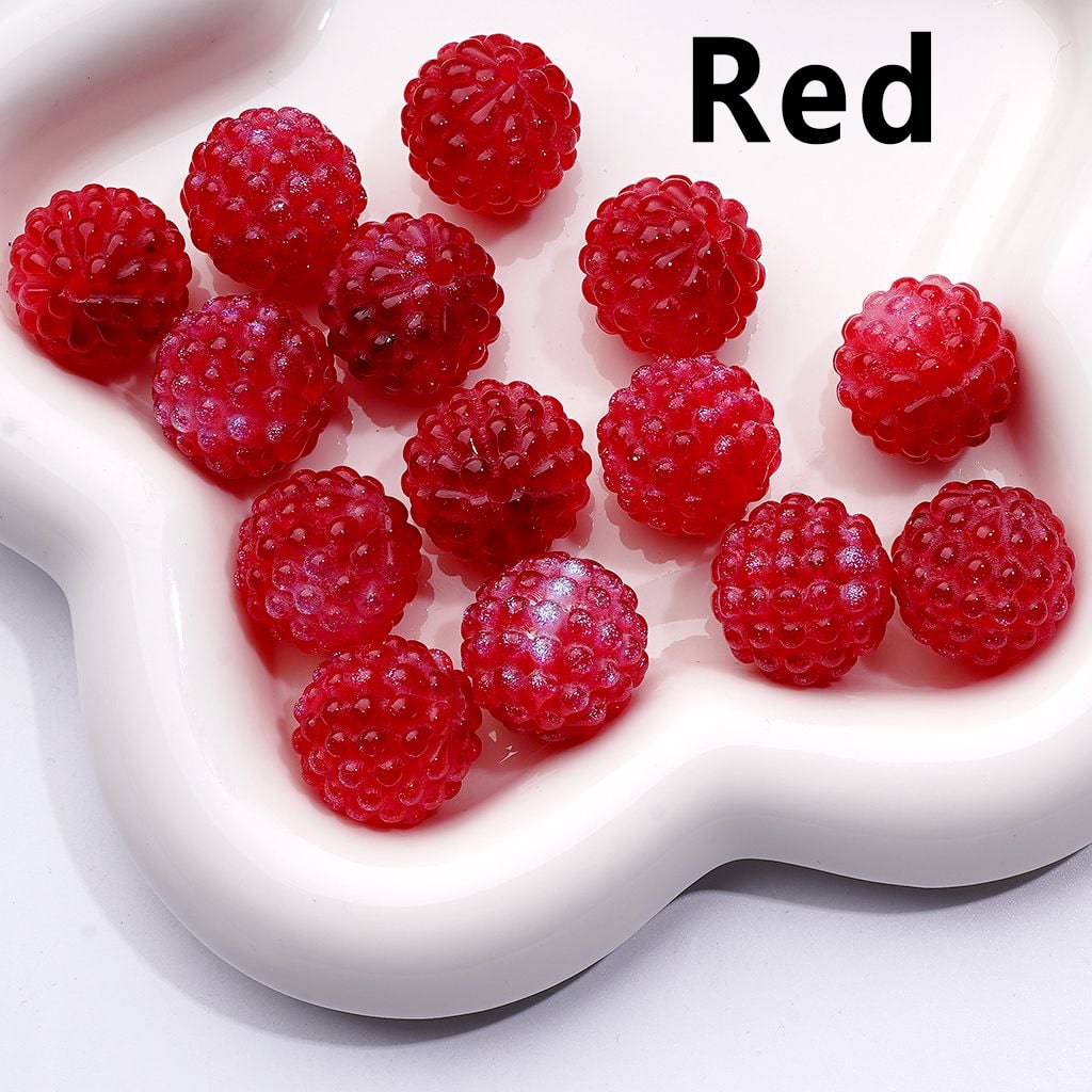 Vibrant Multi-Color Glitter Waxberry Resin Acrylic Beads with a Lustrous Shine, Around 18MM